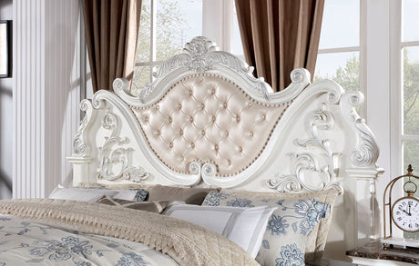 Esparanza Pearl White 5-Piece Queen Bedroom Set by Furniture of America at Eve Furniture