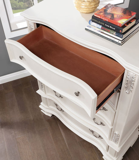 Esparanza Pearl White 5-Piece Queen Bedroom Set by Furniture of America at Eve Furniture