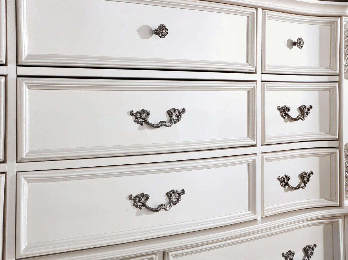 Esparanza Pearl White 5-Piece Queen Bedroom Set by Furniture of America at Eve Furniture