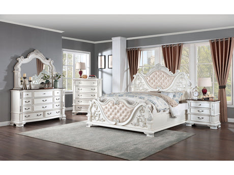 Esparanza Pearl White 5-Piece Queen Bedroom Set by Furniture of America at Eve Furniture