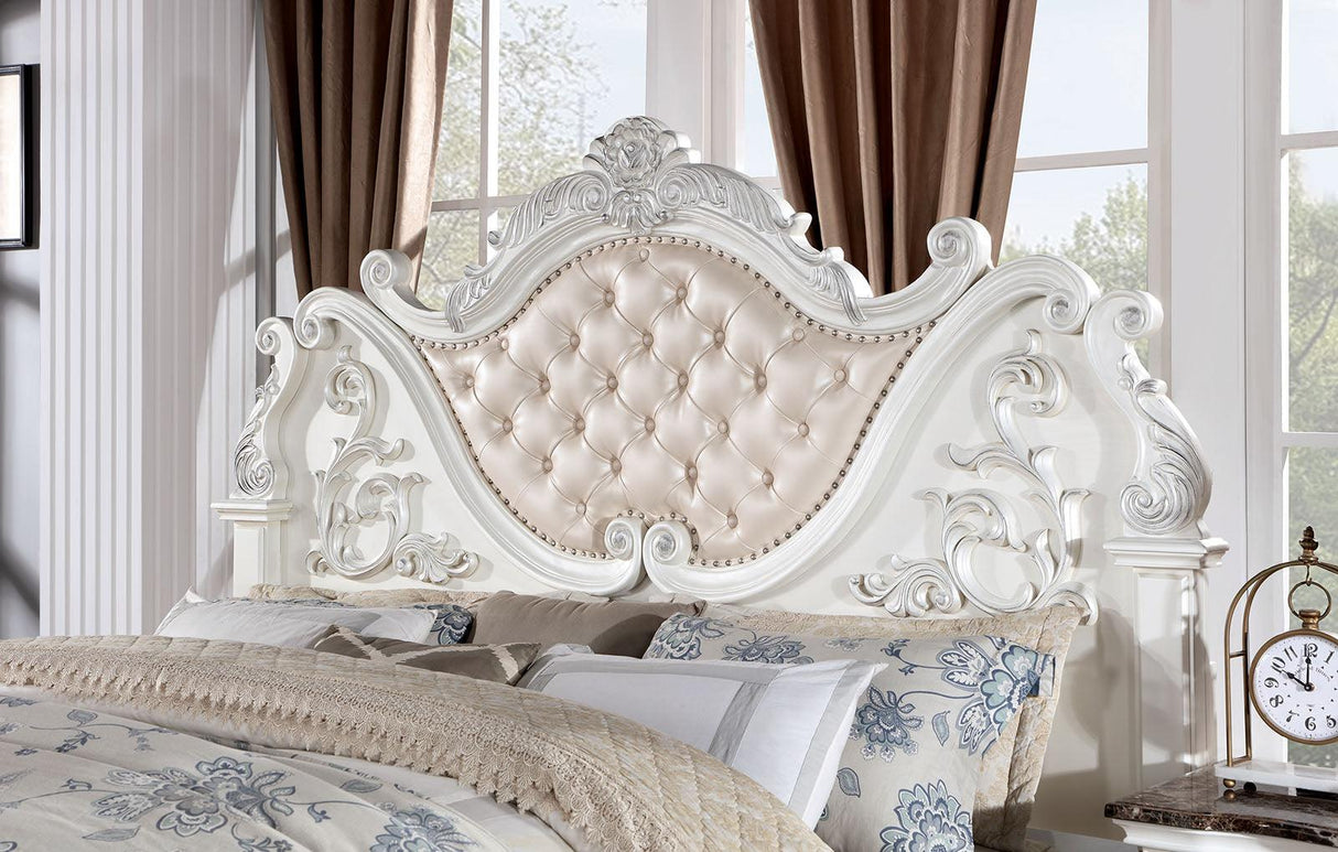Esparanza Pearl White King Bed by Furniture of America at Eve Furniture