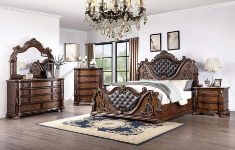 Esparanza Brown Cherry King Bed by Furniture of America at Eve Furniture