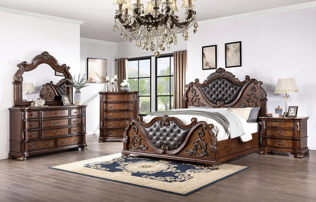 Esparanza Brown Cherry Queen Bed by Furniture of America at Eve Furniture