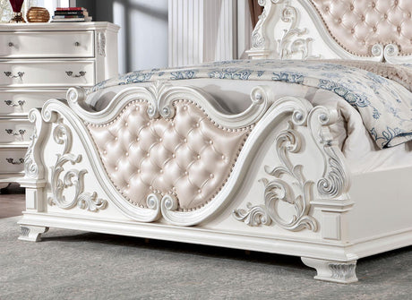 Esparanza Pearl White King Bed by Furniture of America at Eve Furniture