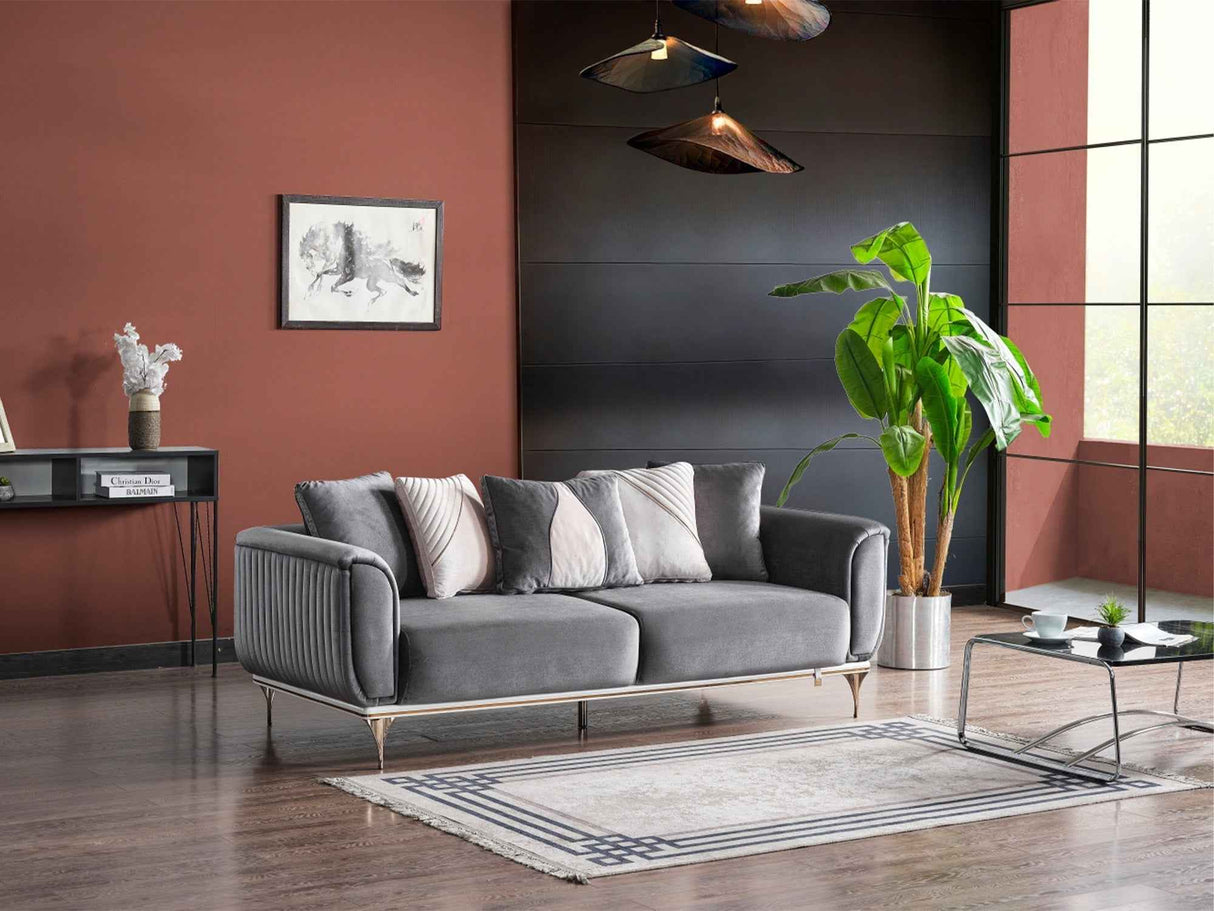 Esperanza Dark Gray 3-Piece Living Room Set (Sofa & Loveseat & Chair)