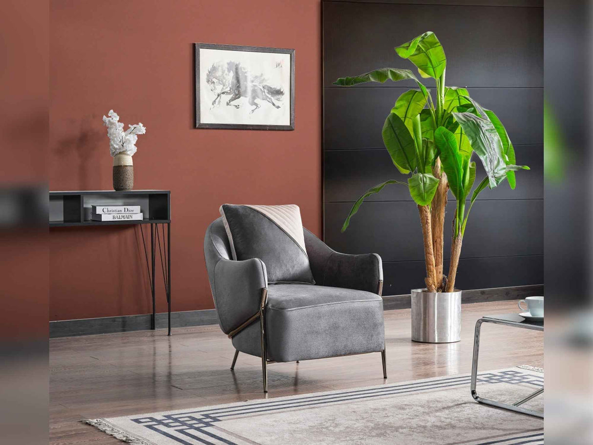 Esperanza Dark Gray 3-Piece Living Room Set (Sofa & Loveseat & Chair)
