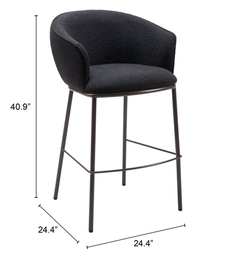 Essen Black & Bronze Barstool by Zuomod at Eve Furniture