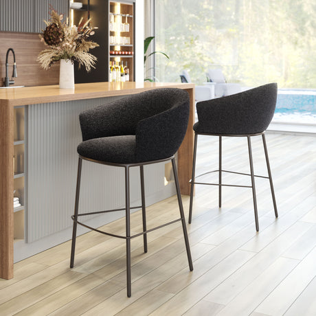 Essen Black & Bronze Barstool by Zuomod at Eve Furniture