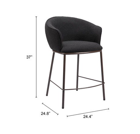 Essen Black & Bronze Counter Stool by Zuomod at Eve Furniture
