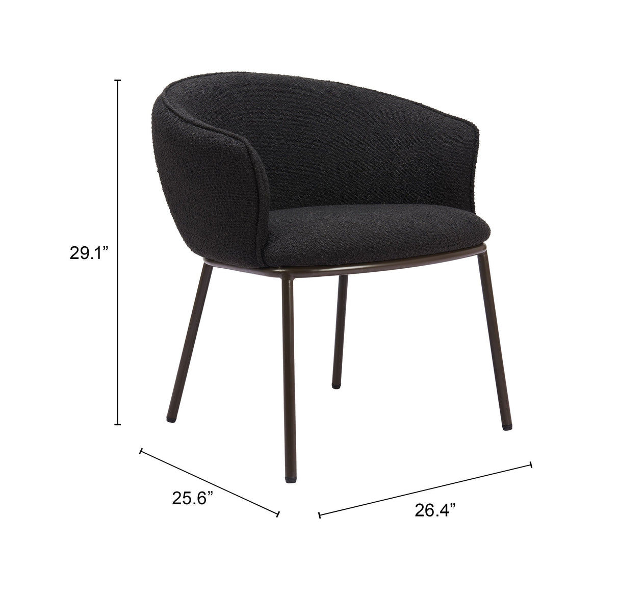Essen Black & Bronze Dining Chair by Zuomod at Eve Furniture