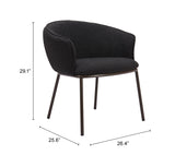 Essen Black & Bronze Dining Chair by Zuomod at Eve Furniture
