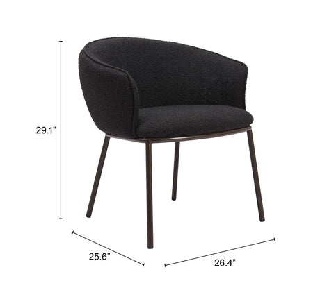 Essen Black & Bronze Dining Chair by Zuomod at Eve Furniture