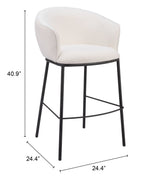 Essen Ivory Barstool by Zuomod at Eve Furniture