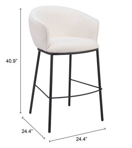Essen Ivory Barstool by Zuomod at Eve Furniture