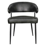 Essex Dover 23" Armchair in Weathered Black Leather, Set of 2 by Home Trends & Design at Eve Furniture