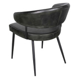 Essex Dover 23" Armchair in Weathered Black Leather, Set of 2 by Home Trends & Design at Eve Furniture