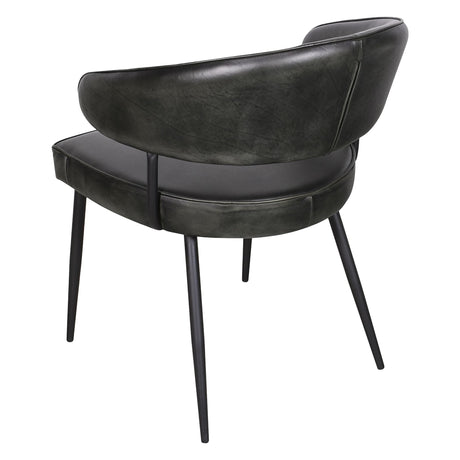 Essex Dover 23" Armchair in Weathered Black Leather, Set of 2 by Home Trends & Design at Eve Furniture