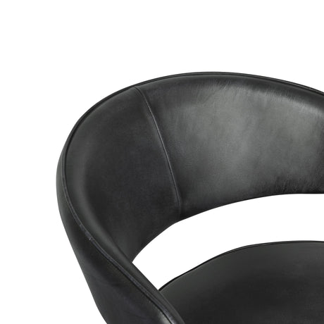 Essex Dover 23" Armchair in Weathered Black Leather, Set of 2 by Home Trends & Design at Eve Furniture