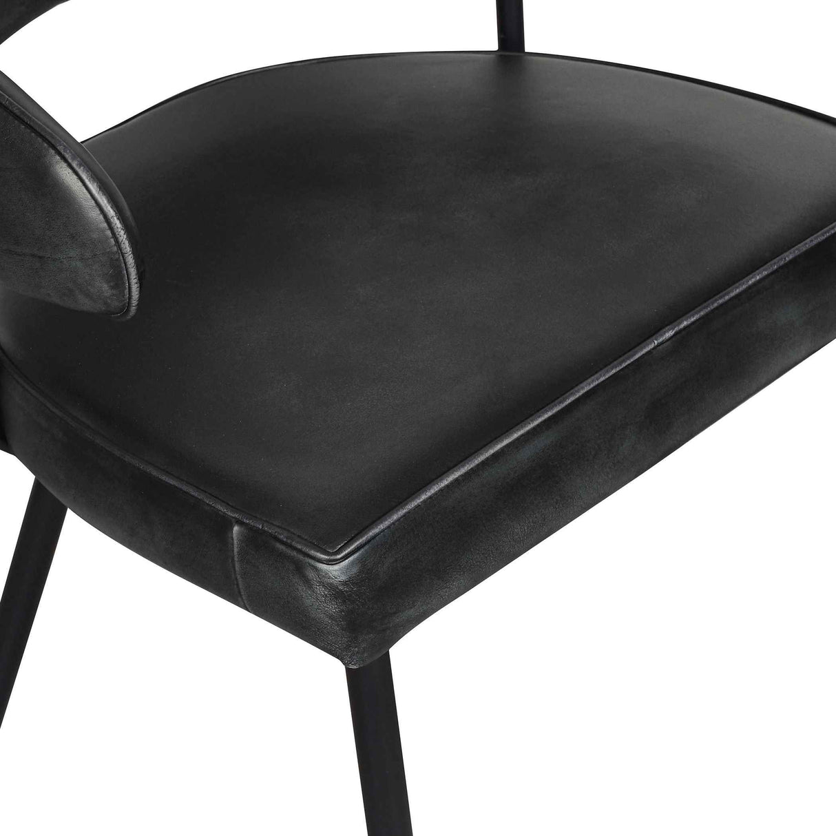 Essex Dover 23" Armchair in Weathered Black Leather, Set of 2 by Home Trends & Design at Eve Furniture