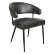 Essex Dover 23" Armchair in Weathered Black Leather, Set of 2 by Home Trends & Design at Eve Furniture