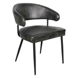 Essex Dover 23" Armchair in Weathered Black Leather, Set of 2 by Home Trends & Design at Eve Furniture