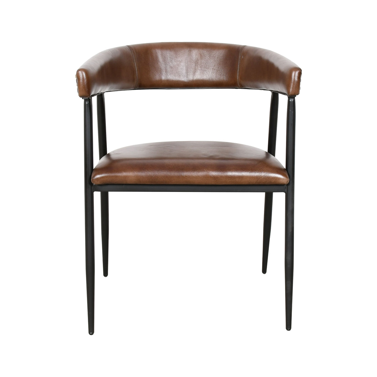 Essex Halstead 23" Dining Chair in Chestnut Leather by Home Trends & Design at Eve Furniture