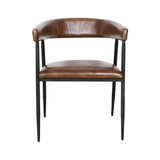 Essex Halstead 23" Dining Chair in Chestnut Leather by Home Trends & Design at Eve Furniture