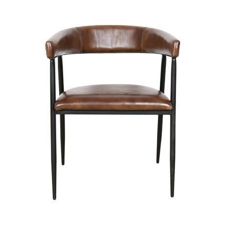 Essex Halstead 23" Dining Chair in Chestnut Leather by Home Trends & Design at Eve Furniture