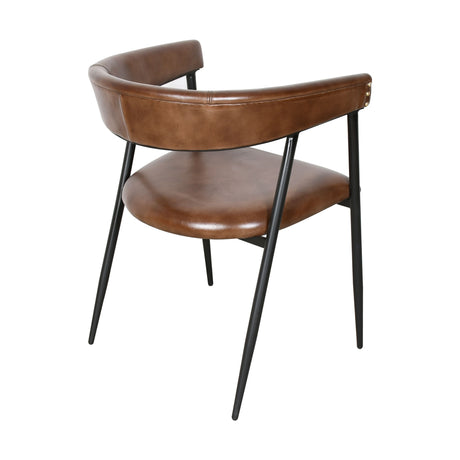 Essex Halstead 23" Dining Chair in Chestnut Leather by Home Trends & Design at Eve Furniture