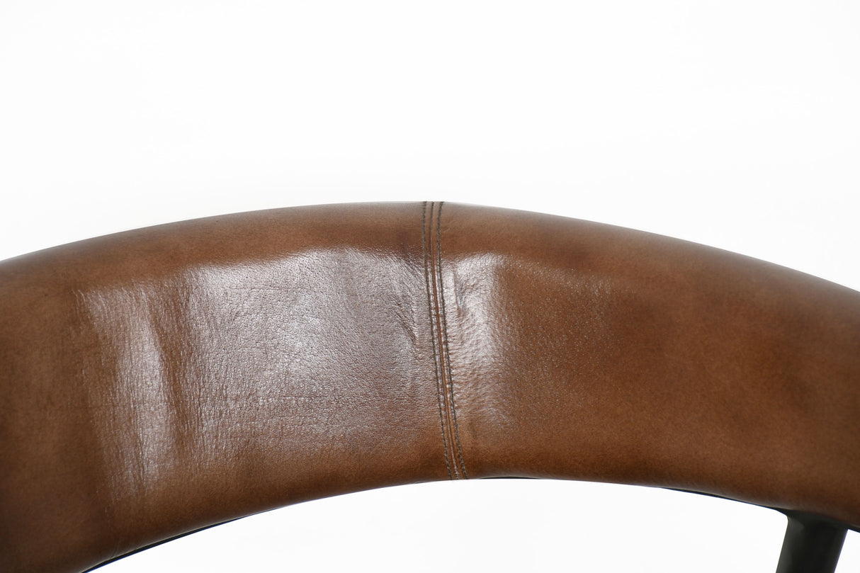Essex Halstead 23" Dining Chair in Chestnut Leather by Home Trends & Design at Eve Furniture