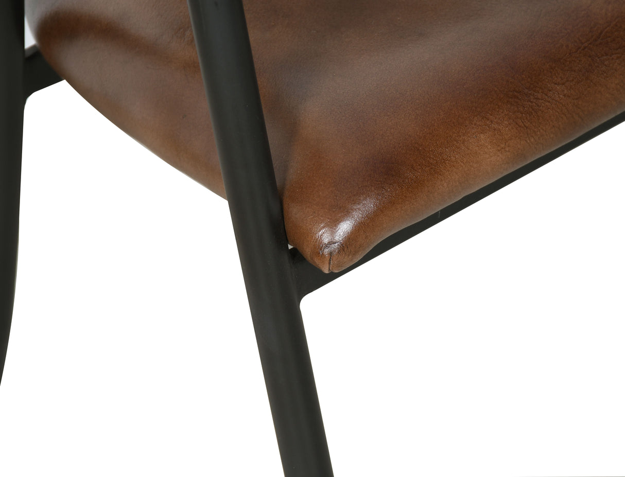Essex Halstead 23" Dining Chair in Chestnut Leather by Home Trends & Design at Eve Furniture