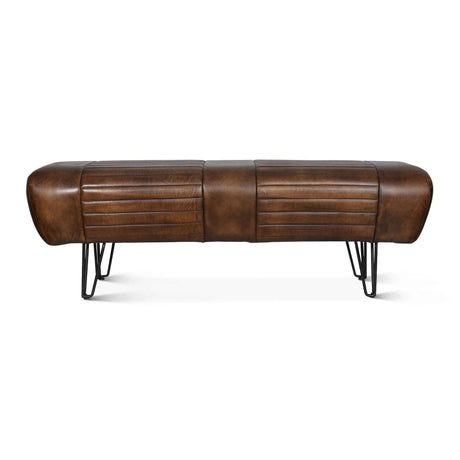Essex Leeds 53" Bench in Antique Whiskey Leather by Home Trends & Design at Eve Furniture