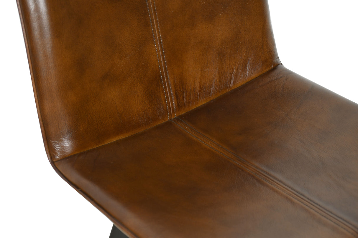Essex Murphy 18" Dining Chair in Chestnut Leather by Home Trends & Design at Eve Furniture