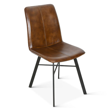 Essex Murphy 18" Dining Chair in Chestnut Leather by Home Trends & Design at Eve Furniture