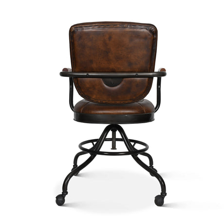 Essex Oden 24" Desk Chair in Antique Whiskey Top Grain Leather by Home Trends & Design at Eve Furniture