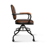 Essex Oden 24" Desk Chair in Antique Whiskey Top Grain Leather by Home Trends & Design at Eve Furniture