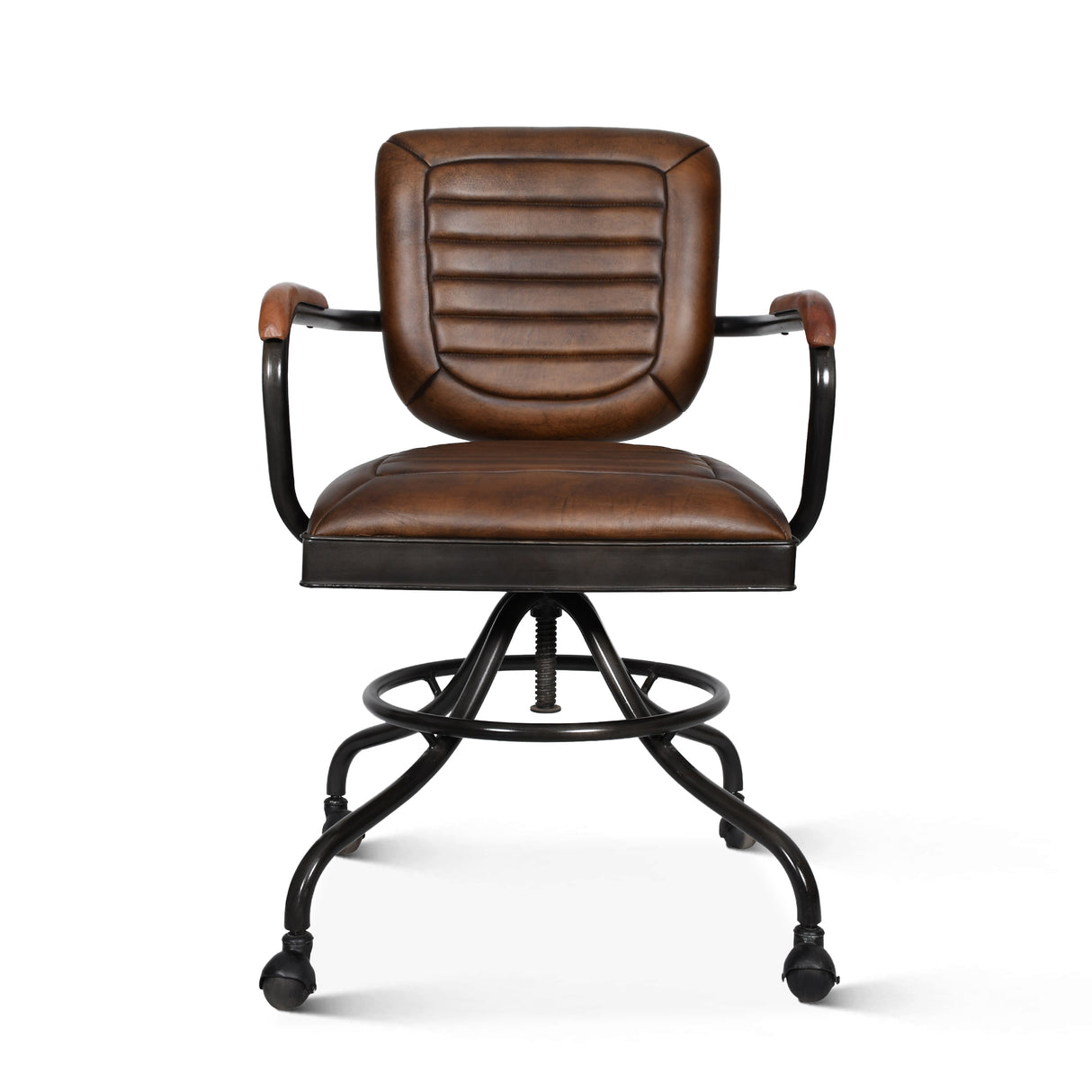 Essex Oden 24" Desk Chair in Antique Whiskey Top Grain Leather by Home Trends & Design at Eve Furniture