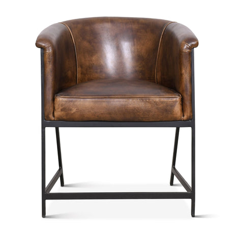 Essex Polo Armchair in Antique Whiskey Leather by Home Trends & Design at Eve Furniture