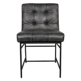 Essex Stockton 19" Dining Chair in Weathered Black Leather, Set of 2 by Home Trends & Design at Eve Furniture