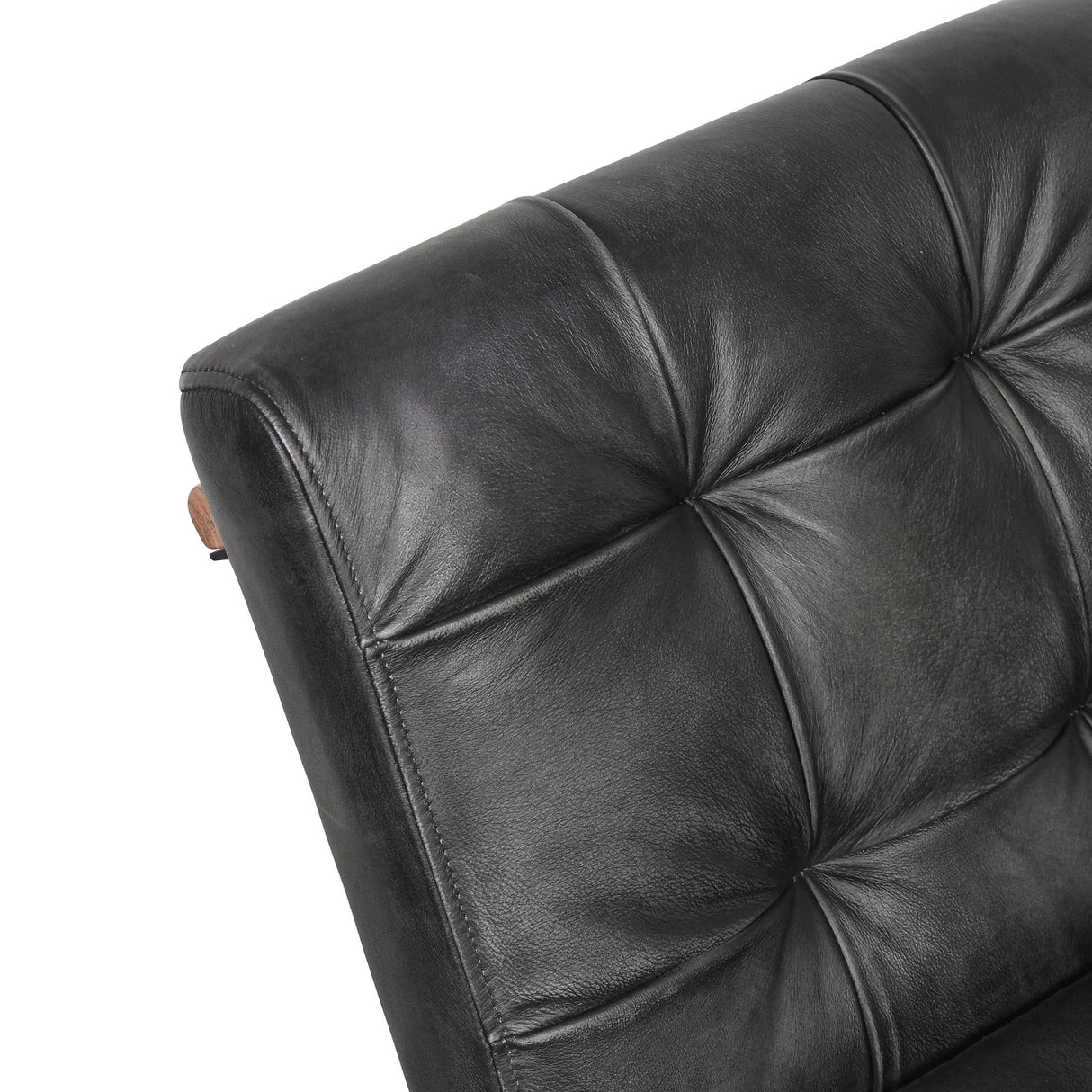 Essex Stockton 19" Dining Chair in Weathered Black Leather, Set of 2 by Home Trends & Design at Eve Furniture