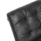 Essex Stockton 19" Dining Chair in Weathered Black Leather, Set of 2 by Home Trends & Design at Eve Furniture