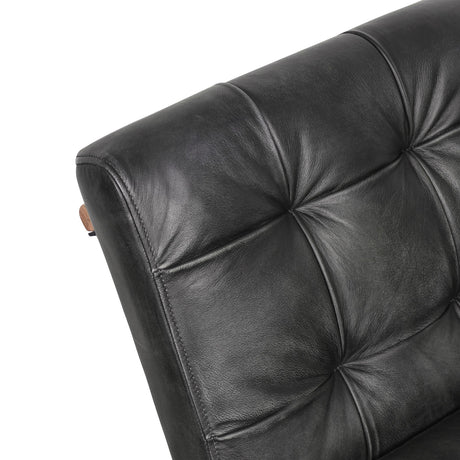 Essex Stockton 19" Dining Chair in Weathered Black Leather, Set of 2 by Home Trends & Design at Eve Furniture
