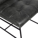 Essex Stockton 19" Dining Chair in Weathered Black Leather, Set of 2 by Home Trends & Design at Eve Furniture