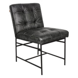 Essex Stockton 19" Dining Chair in Weathered Black Leather, Set of 2 by Home Trends & Design at Eve Furniture