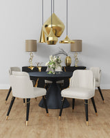 Estelle Dining Chair in Cream and Black by Manhattan Comfort at Eve Furniture