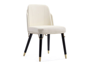 Estelle Dining Chair in Cream and Black by Manhattan Comfort at Eve Furniture