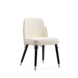 Estelle Dining Chair in Cream and Black (set of 2) by Manhattan Comfort at Eve Furniture