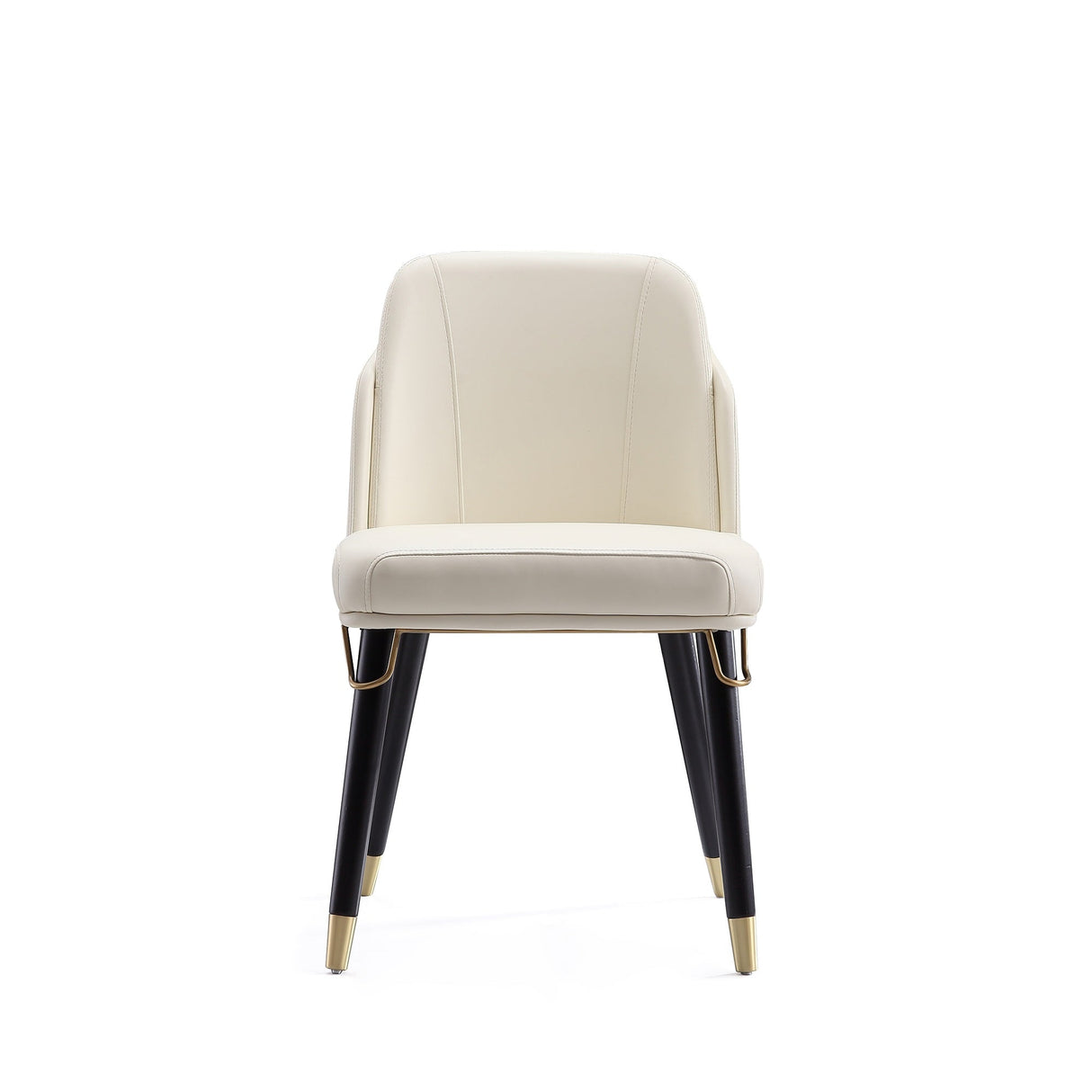 Estelle Dining Chair in Cream and Black (set of 2) by Manhattan Comfort at Eve Furniture