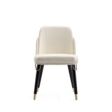 Estelle Dining Chair in Cream and Black (set of 2) by Manhattan Comfort at Eve Furniture
