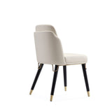 Estelle Dining Chair in Cream and Black (set of 2) by Manhattan Comfort at Eve Furniture